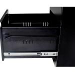 Black Roller Metal Home Office Furniture 2 Drawers File Cabinet