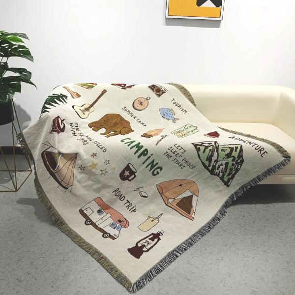 Buy cheap cotton Camping Blanket Moisture Proof Picnic Mat Jacquard Tapestry from wholesalers
