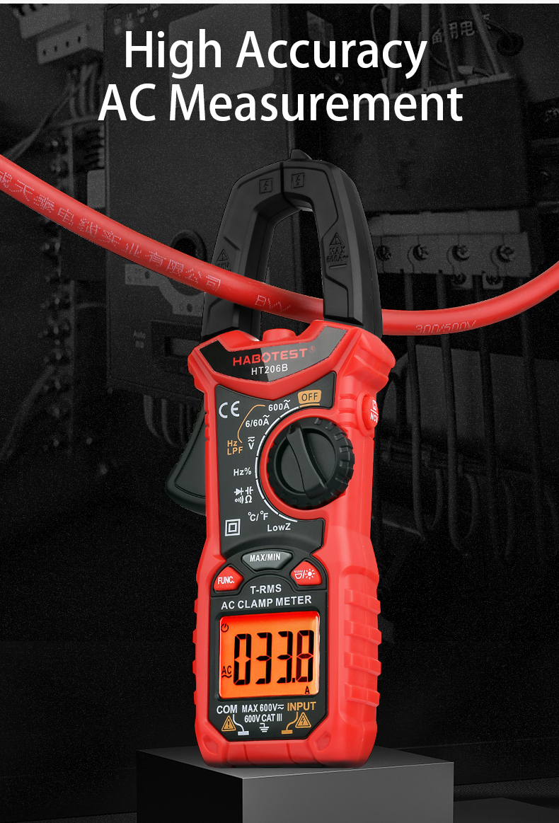 RoHS 600V 600A 6000 Counts 10nF Digital Clamp Meters