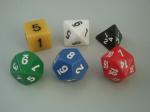 Custom Polyhedral Acrylic Board Game Dice Yellow Blue Green Red Color