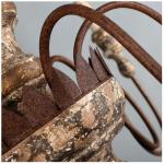 Wood frame Iron chandelier for indoor home lighting fixtures (WH-CI-62)