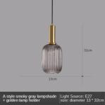 Modern Pendant Lights Gray Glass Led Nordic Restaurant Hanging Lighting(WH-GP-42