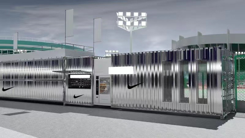 Prefabricated Expandable Shipping Container House Commercial Display Cabinet