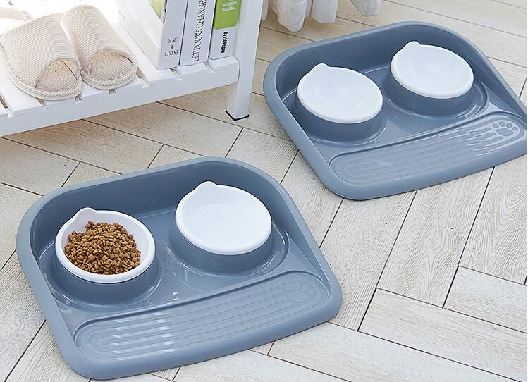 Lovely Personalized portable pet dog food water bowl ceramic plastic, Drink Dispenser Dog Cat Feeder Water Bowl, pet bow