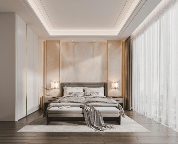 Buy cheap Luxurious Cream White Wardrobe With Gold-Accented Elegance High Durability from wholesalers