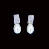 Buy cheap 3D Design Fish Tail Symbol Silver Pearl Earrings For Party , Wedding from wholesalers