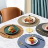 Buy cheap Heat-Resistant Non-Slip round leather Insulation Placemats Dinner Table Mats from wholesalers