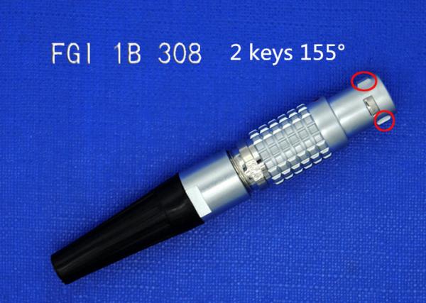 FGI 1B 308 8 Pin Circular Cable Connectors For Leica Data Cable , 2 Keys 155