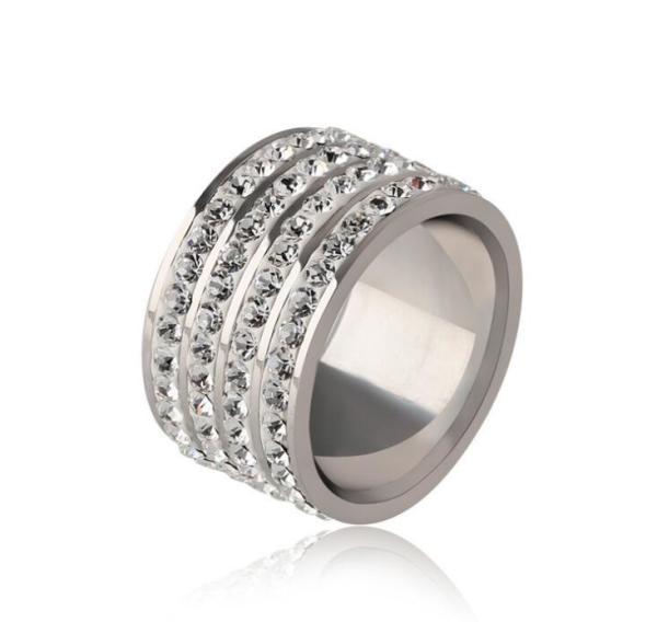 Buy cheap Men′s Jewelry Fashion Silver Ring Full Diamond Finger Rings 316L Titanium Steel Diamond Ring from wholesalers