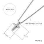 Stainless steel white gold cross pendant necklace with fresh diamond arrangement