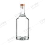 Acid Etch Surface Round Shape 750ML RUM WHISKEY Glass Bottles for Alcohol