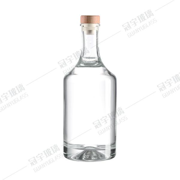 Acid Etch Surface Round Shape 750ML RUM WHISKEY Glass Bottles for Alcohol