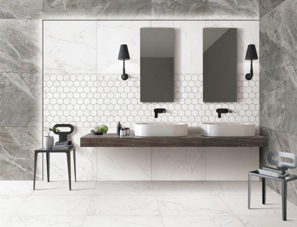 Buy cheap Carrara White Marble Porcelain Tile , Kitchen Living Room Wall And Floor Tiles from wholesalers