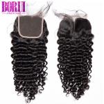 Brazilian Transparent Lace Closure , Deep Curly Lace Closure With Baby Hair ALL
