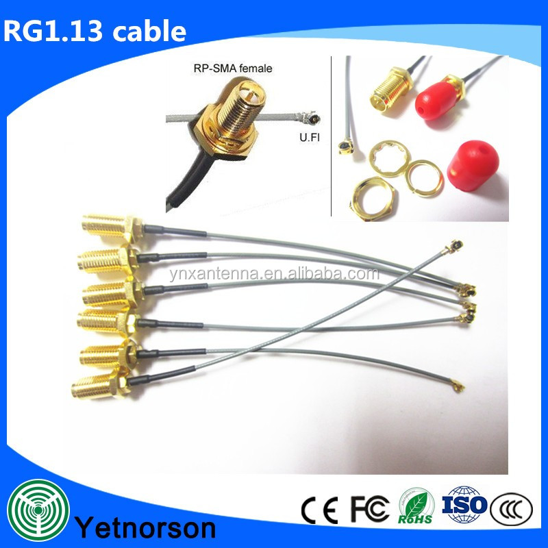 V.S.W.R≤1.5 50 OHM 10cm RG1.13 Jumper Cable with SMA-Female to U.FL IPX Connector