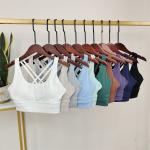 ODM Women's Strappy Sports Bras Removable Chest Padded Sports Bra Criss Cross