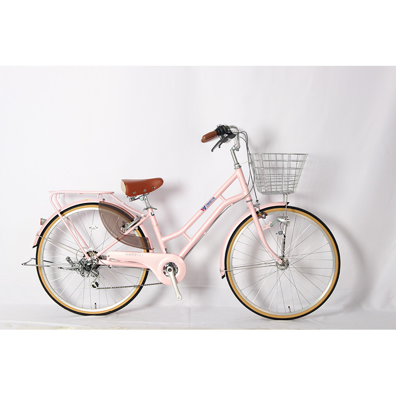 Flat Handlebar 6 Speed Classic Carbon City Bikes For 160-180cm Riders