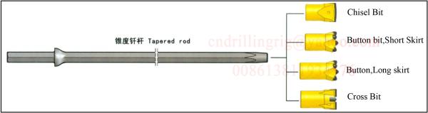 Buy cheap Hammer Drilling Tools Tapered Steel Drill Rod 7 11 12 Degree 600 - 8000mm from wholesalers