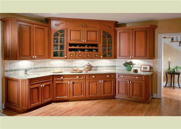 Buy cheap Beautiful Solid Wood Kitchen Cabinets Customized Classic Design From Foshan from wholesalers