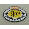 Buy cheap Customized Embroidered Badge For Business Promotion , Black Merrow Eedge from wholesalers