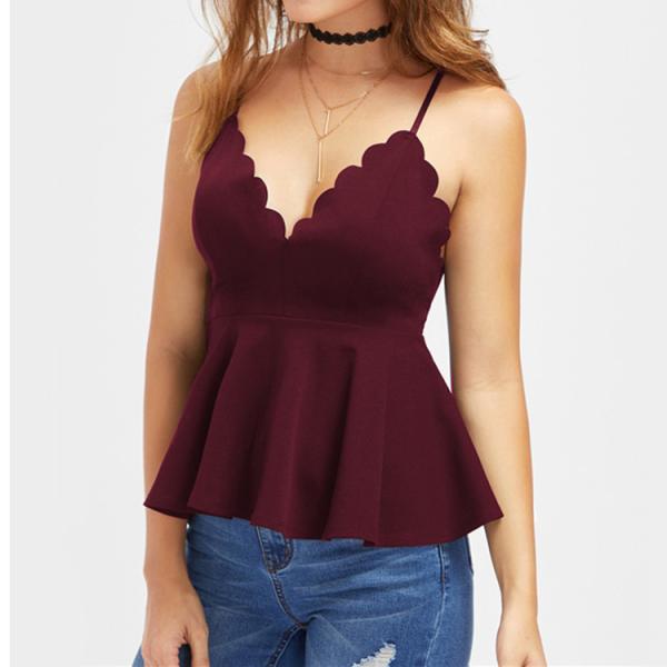 Buy cheap high quality ladies sexy backless deep v-neckling fashion blouse for women from wholesalers