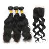 Buy cheap 20 Inch Malaysian Curly Hair Bundles With Closure Natural Wave CE Certification from wholesalers