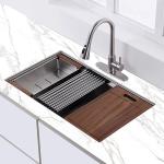 FOOK SINK Handmade Underment 304 Stainless Steel Signle Bowl Kitchen Sink with