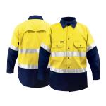 Custom Royal Blue Hi Vis Safety Men Shirt Reflective Road Safety Mining Shirts