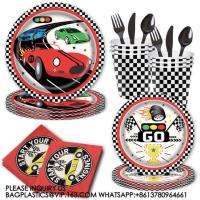 Buy cheap Hot Sale Happy Birthday Party Decoration Disposable Plate Set Racing Car Party product