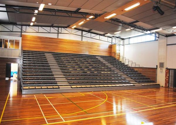 Buy cheap Retractable Football Stadium Bleachers / Customized Indoor Gym Bleachers 500MM Seat Center from wholesalers