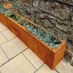 Large Square Outdoor Metal Planter Corten Steel Flower Pots Customized