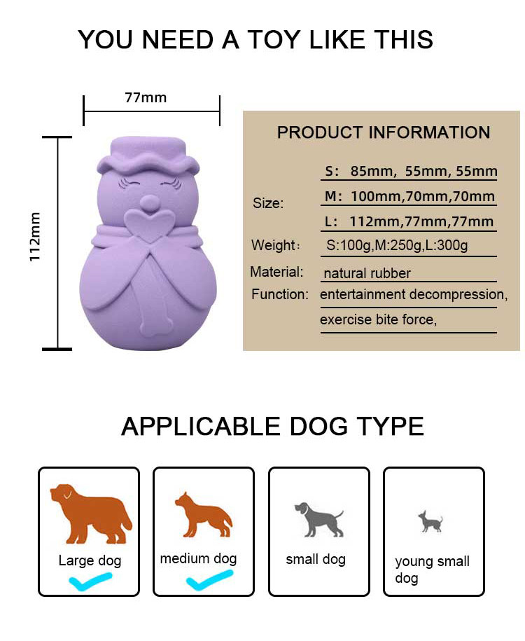 Pet Snowman Custom Toy Bite Resistant Molar Natural Rubber Biting Interactive Pet Toys