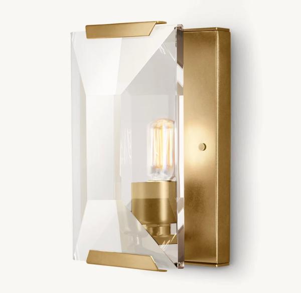 Buy cheap Diamond Cut Brass Crystal Bedroom Wall Lamp Harlow Crystal Sconce from wholesalers