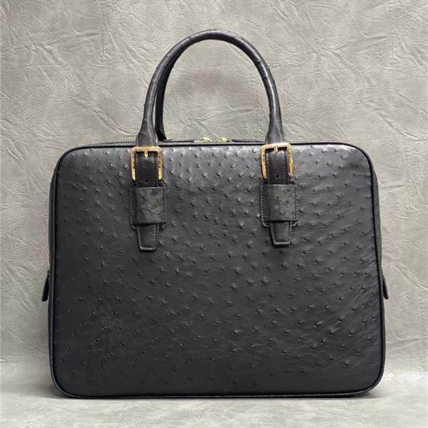 Buy cheap Authentic Real True Ostrich Skin Businessmen Briefcase Laptop Purse Bag Genuine Exotic Leather Male Working Handbag from wholesalers