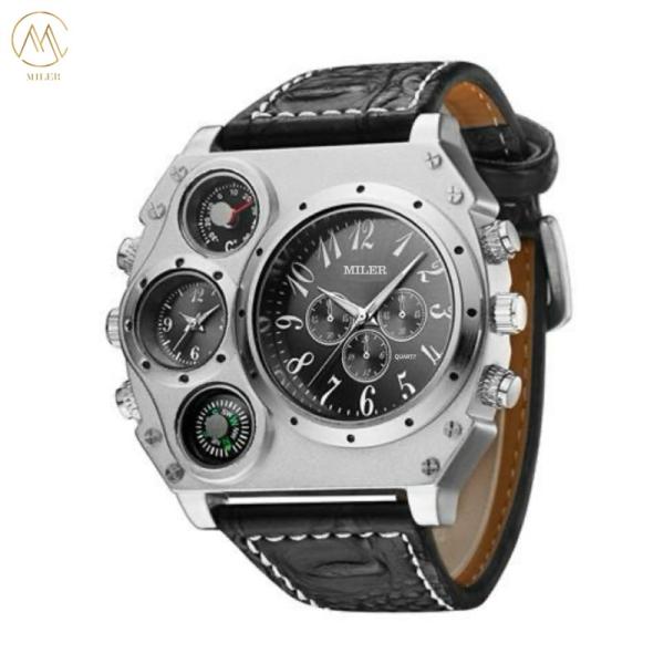 Buy cheap Miler777 New Sport Watches Men Super Big Large Dial Male Quartz Clock Decorative Thermometer Compass Luxury Men′s Wrist Watch from wholesalers