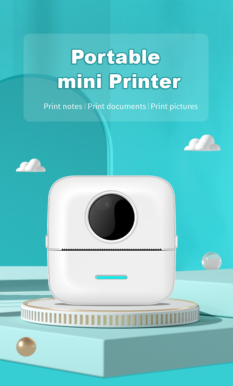 Thermal Sticker Pocket Small Inkless Printer 57X25 Paper