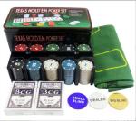 OEM Texas Hold 'Em Poker Set Blackjack Game With 200 Chips Tablecloth In