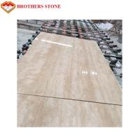 Buy cheap Brothers Stone Beige Travertine Wood Vein Marble Stone Slab High Polished Degree product