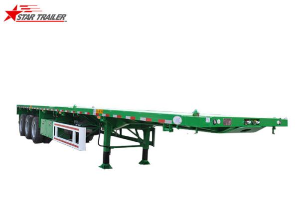 Buy cheap 20-60Ft 3 Axles Flatbed Semi Trailer 12000x2496x1650mm 80T Payload from wholesalers