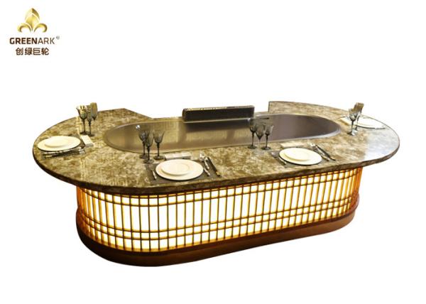 Buy cheap Stainless Steel Teppanyaki Grill Table Electromagnetic Heating 380V from wholesalers