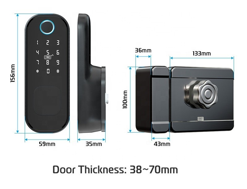 Keyless WiFi Home Electric Keypad Deadbolt 12V Rim Door Locks