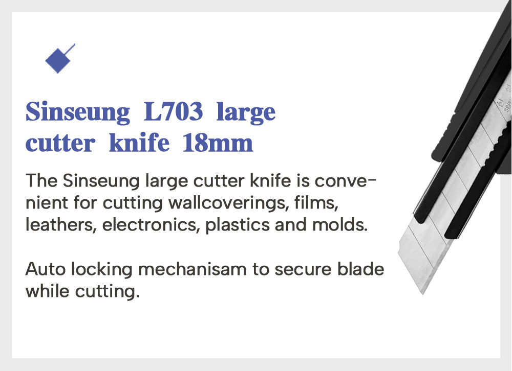 Ergonomic ABS Alloy 18mm Utility Knife Custom Blade Guard 100Mm Drop Point Blade