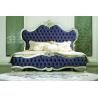 Buy cheap Custom European style palace solid wood carving fabric double bed French style villa bedroom furniture from wholesalers