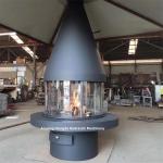 Oval Rotating Villa Ceiling Mounted Wood Stove Anti High Temperature