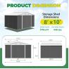 Buy cheap Outdoor Storage Tools Shed Large Size 8x10FT Metal House with 66.5" Height Steel Doors from wholesalers