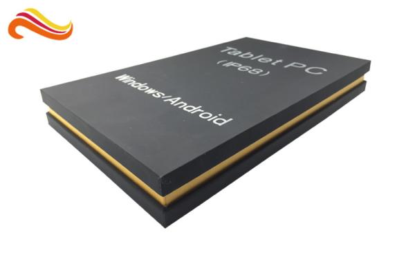 Buy cheap Matt Black special paper gift box for tablet with silver hot stamp logo EVA tray from wholesalers