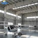 Galvanized Prefab Airplane Hangar Q355b Rolling Metal Door H Section