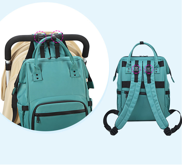 Multifunction Nylon Women Diaper Bags Bookbag 30*12*36cm