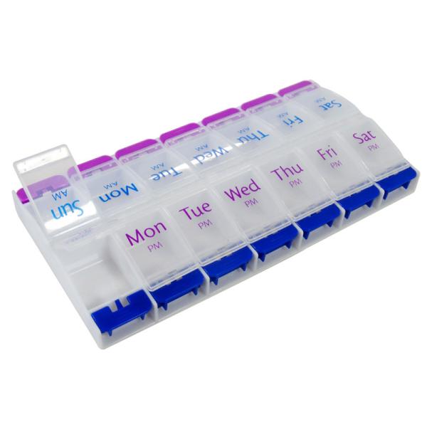 Buy cheap Airtight Large 7 Day Weekly Pill Box Weekly Am Pm Daily Vitamin Dispenser Holder 14 Grips from wholesalers