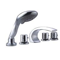 Buy cheap Water Saving Five hole Brass Deck Mount Tub Faucet / 3 Handle Switch Mixer Tap product